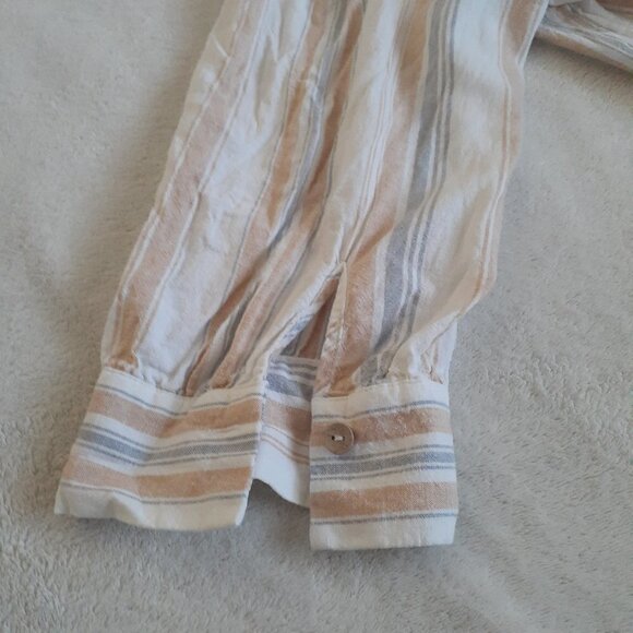 Striped Long Sleeve Top - Cream, Tan, and Gray - Picture 10 of 13